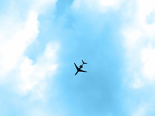 Image showing Plane in the blue sky