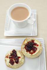 Image showing Tea and scones