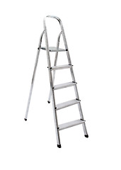 Image showing Aluminum step ladder isolated on white background
