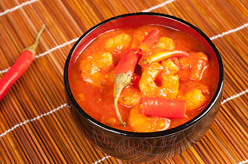 Image showing Spicy shrimps