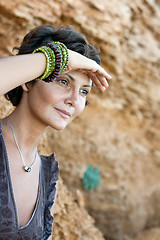 Image showing woman among rocks