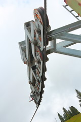 Image showing detail of ski lift wheels