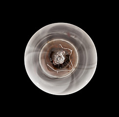 Image showing Incandescent light bulb lit from above