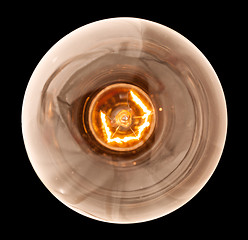 Image showing Incandescent light bulb lit from above