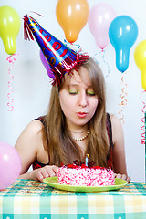 Image showing Birthday. attractive young girl