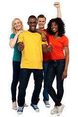 Image showing Portrait of joyful young group of friends
