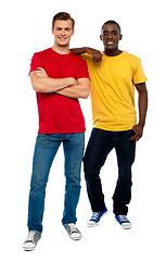 Image showing Full length portrait of casual young dudes