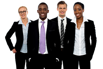 Image showing Group of different business people in a line