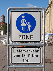 Image showing Pedestrian area sign