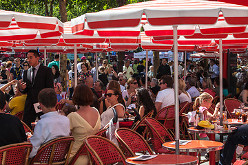 Image showing Red Terrace on Avenue des Champs Elysees