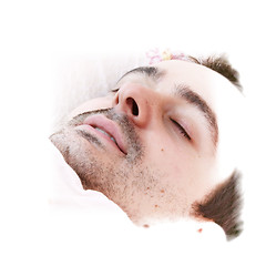 Image showing Young man sleeping .