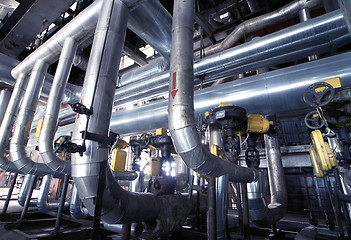 Image showing Equipment, cables and piping as found inside of  industrial powe