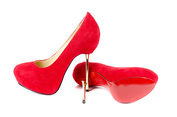 Image showing red female shoes