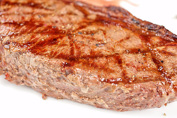 Image showing Juicy rib-eye beef steak