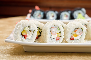 Image showing shrimp sushi roll