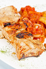 Image showing Grilled kebab pork meat