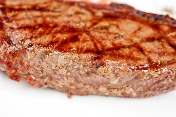 Image showing Juicy rib-eye beef steak