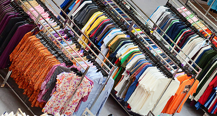 Image showing Clothes on hangers