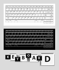 Image showing White and black computer keys.