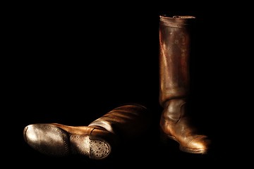 Image showing Leather boots handmade