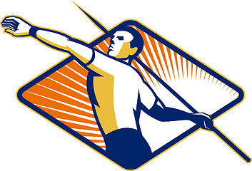 Image showing Track and Field Athlete Javelin Throw Retro