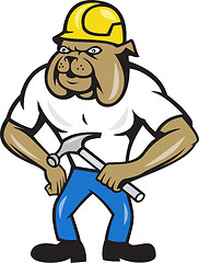 Image showing Bulldog Construction Worker Hammer