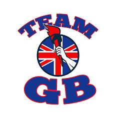 Image showing Team GB Hand Holding Torch Great Britain Flag