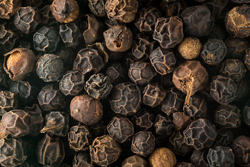 Image showing Macro photo of black peppercorn seeds