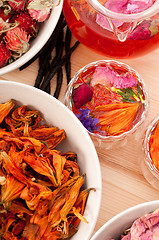 Image showing Herbal natural floral tea infusion with dry flowers