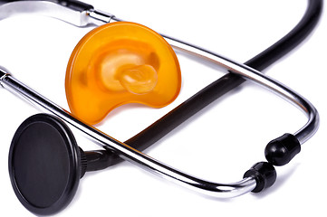 Image showing Pacifier and Stethoscope