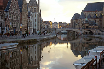 Image showing Graslei in Ghent, Belgium