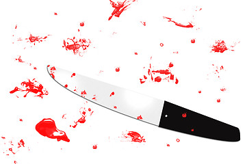 Image showing Knife with blood all around