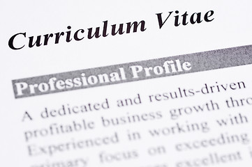 Image showing Curriculum Vitae