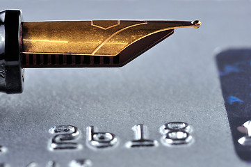 Image showing Credit Card and Fountain Pen