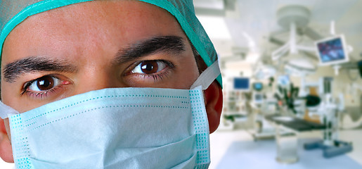 Image showing Surgeon with face mask