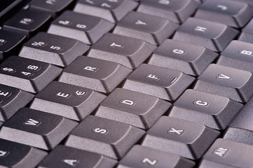 Image showing Closeup of a black computer keyboard