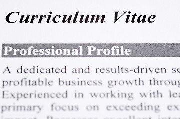 Image showing Curriculum Vitae