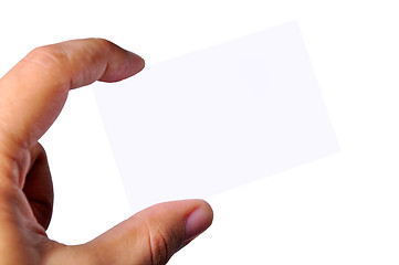 Image showing Hand Holding a Business Card