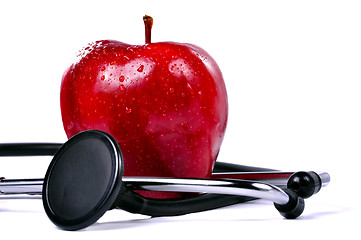 Image showing Apple and Stethoscope