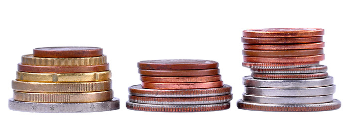 Image showing Three Piles of Coins