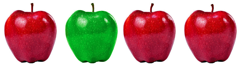 Image showing Group of Red and Green Apples