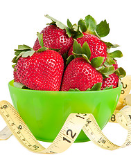 Image showing Strawberries and Measuring Tape