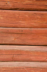 Image showing Background of old log house wall closeup 