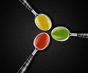 Image showing  spices on spoons