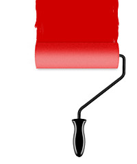 Image showing roller brush with paint