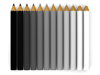 Image showing Black and white pencils