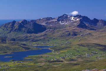 Image showing Mountain panorama on Lofoten