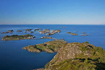 Image showing Scenic town on Lofoten