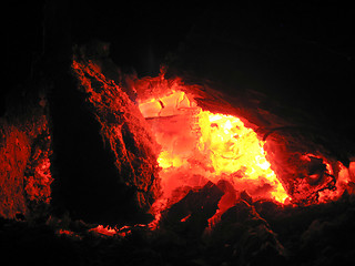 Image showing The flame in the furnace