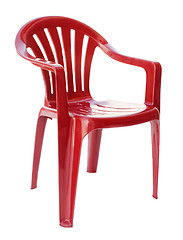 Image showing Red plastic chair